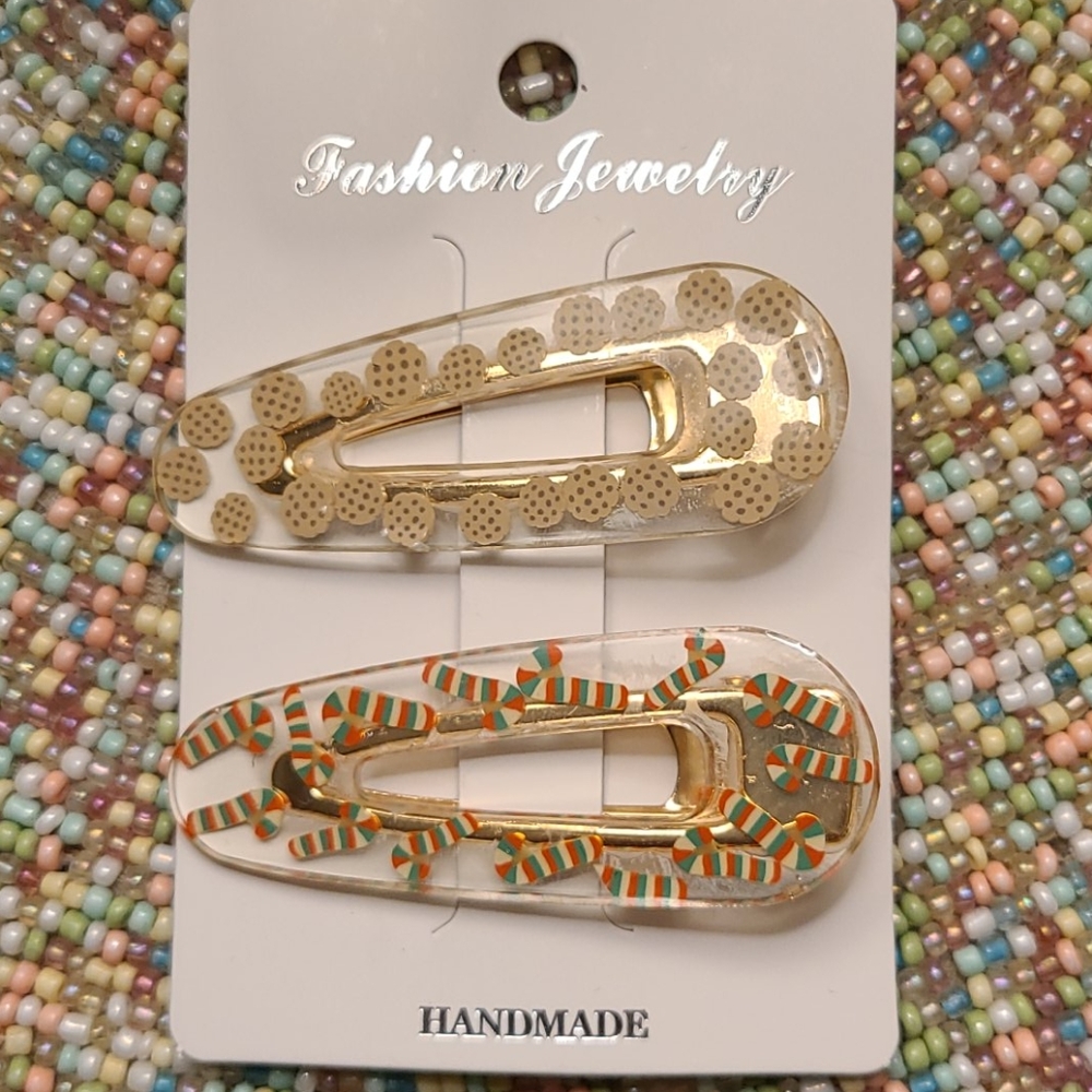 🎄 Christmas Acrylic Barrette Set